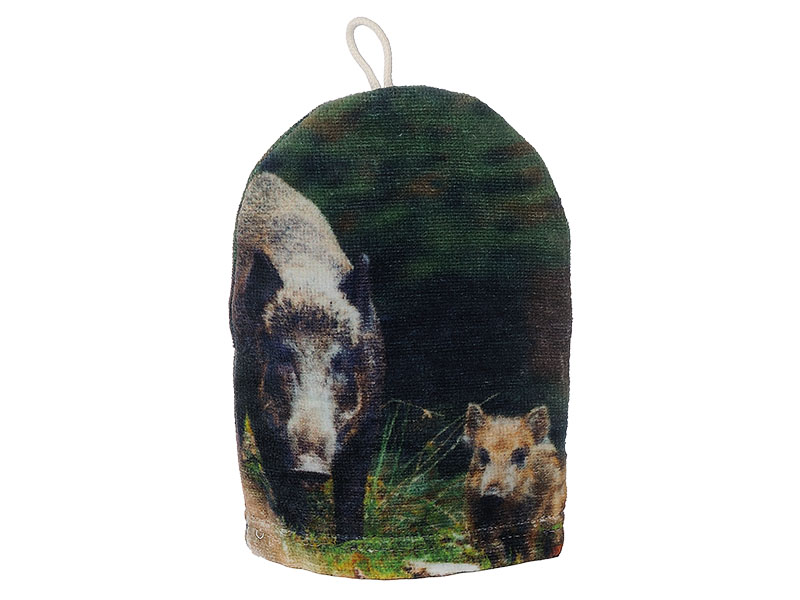 Waschhandschuh Wildschweindesign