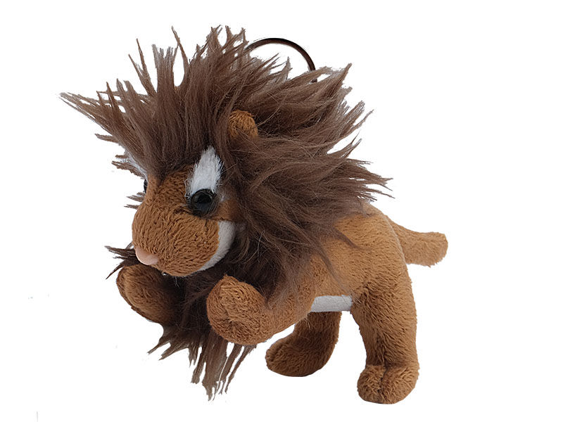 Löwe aus Plüsch mit Schlüsselanhänger, 14x5x8cm   