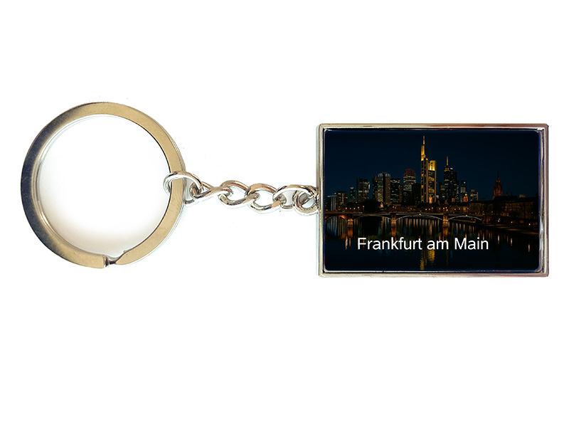 Souvenir Schlüsselanhänger rechteckig aus Metall Frankfurt 3x10cm Souvenir Schlüsselanhänger rechteckig aus Metall Frankfurt 3x10cm