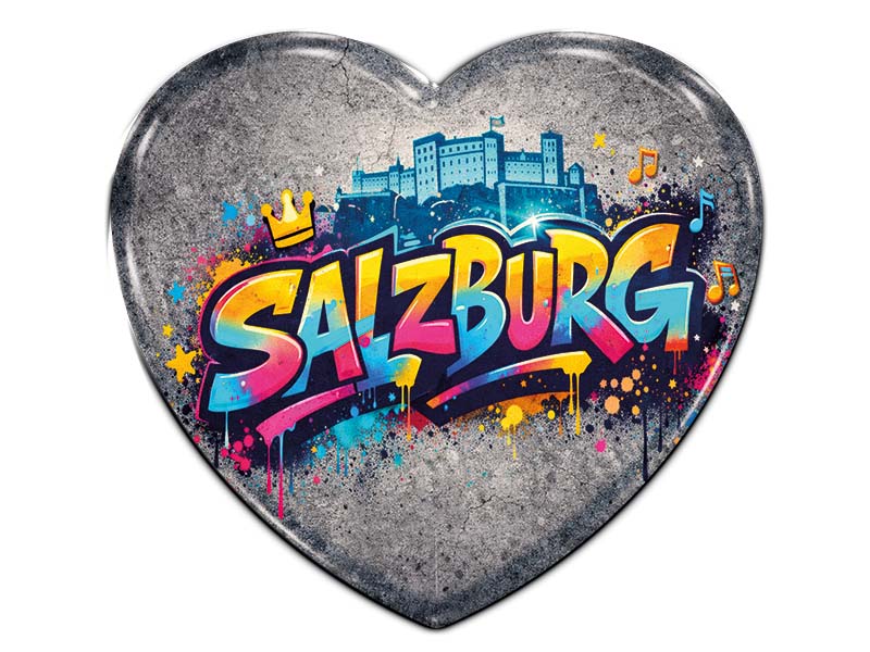 Souvenir Foto Magnet Herz Salzburg 6,5x6cm