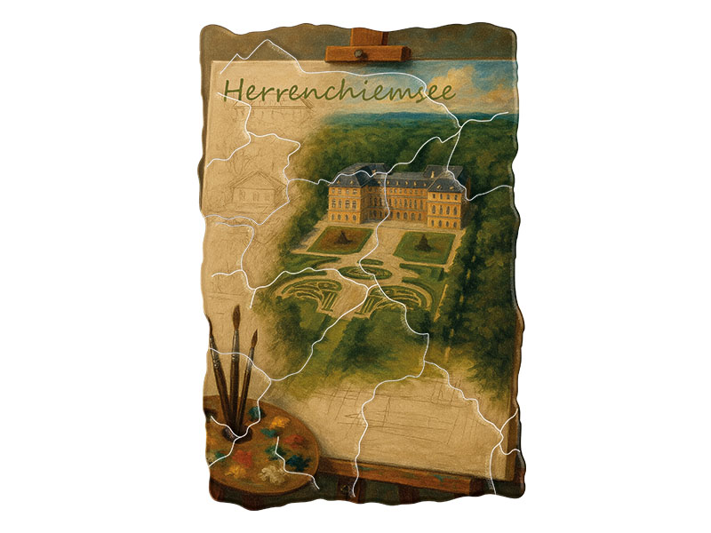 Souvenir Foto Kunststoff Magnet Chiemsee 8x5cm