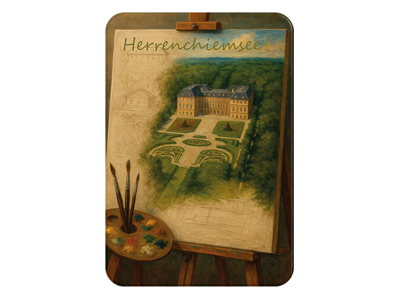 Souvenir Foto Kunststoff Magnet Chiemsee 8x5cm