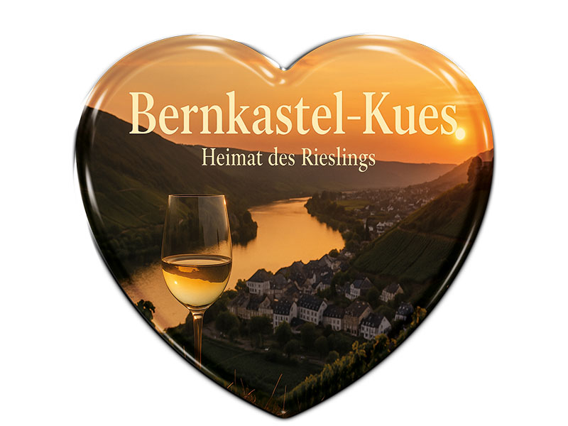 Souvenir Foto Magnet Herz Bernkastel-Kues 6,5x6cm