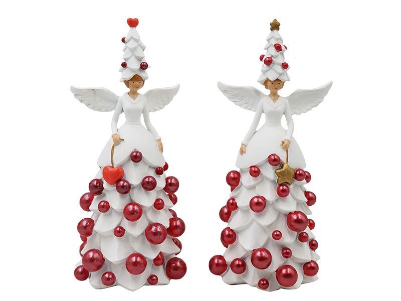 Poly Engel mit Weihnachtskugeln