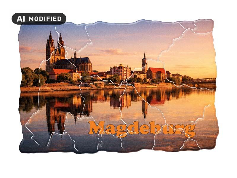 Souvenir Foto Magnet Magdeburg aus Kunststoff 8x5cm