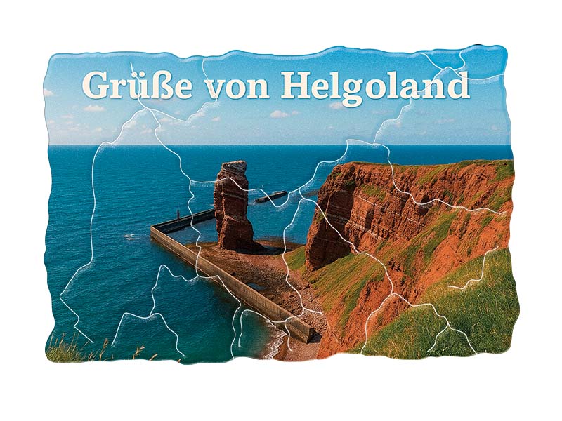 Souvenir Foto Kunststoff Magnet Helgoland 8x5cm