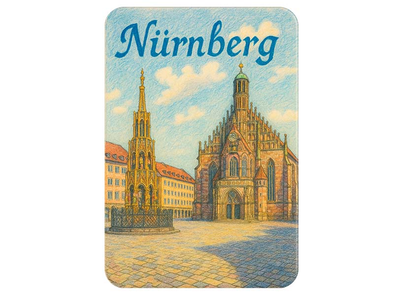 Souvenir Foto Kunststoff Magnet Nürnberg 8x5cm