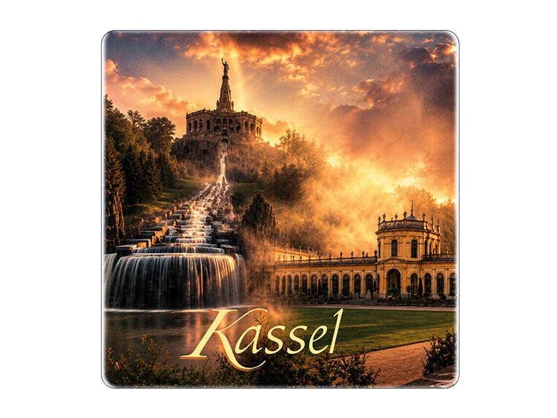 Sottobicchiere souvenir fotografico Kassel in gres