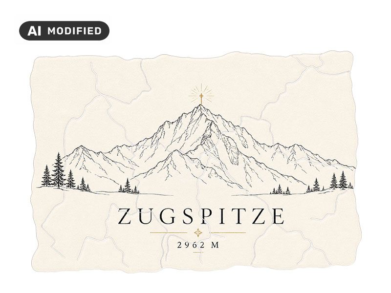 Souvenir Foto Magnet Zugspitze aus Kunststoff 8x5cm