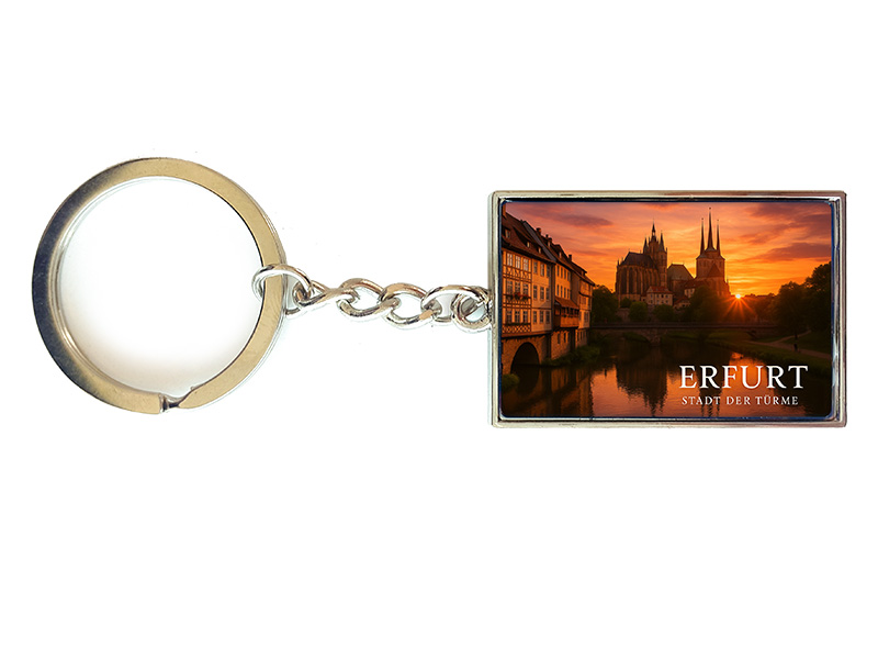 Souvenir Schlüsselanhänger Erfurt aus Metall 10x3cm