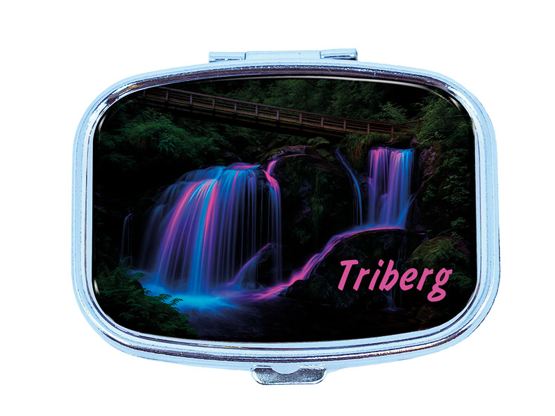 Souvenir Pillendose rechteckig aus Metall Triberg 6x4,5cm Souvenir Pillendose rechteckig aus Metall Triberg 6x4,5cm