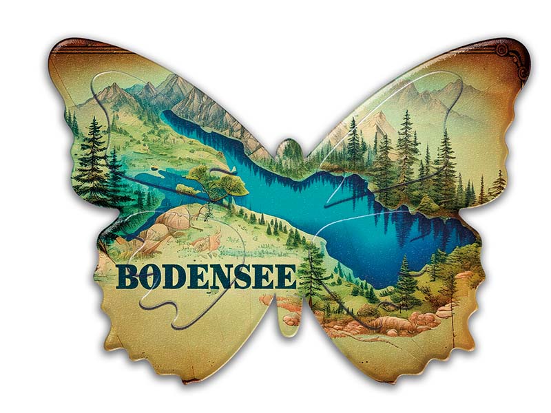Souvenir Foto Magnet Schmetterling aus Kunststoff Bodensee 8x6cm