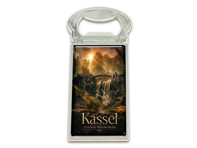 Souvenir Kapselheber Magnet Kassel aus Metall 3x9cm