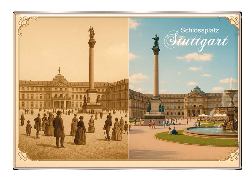 Souvenir Foto Magnet rechteckig Stuttgart 8x5,5cm