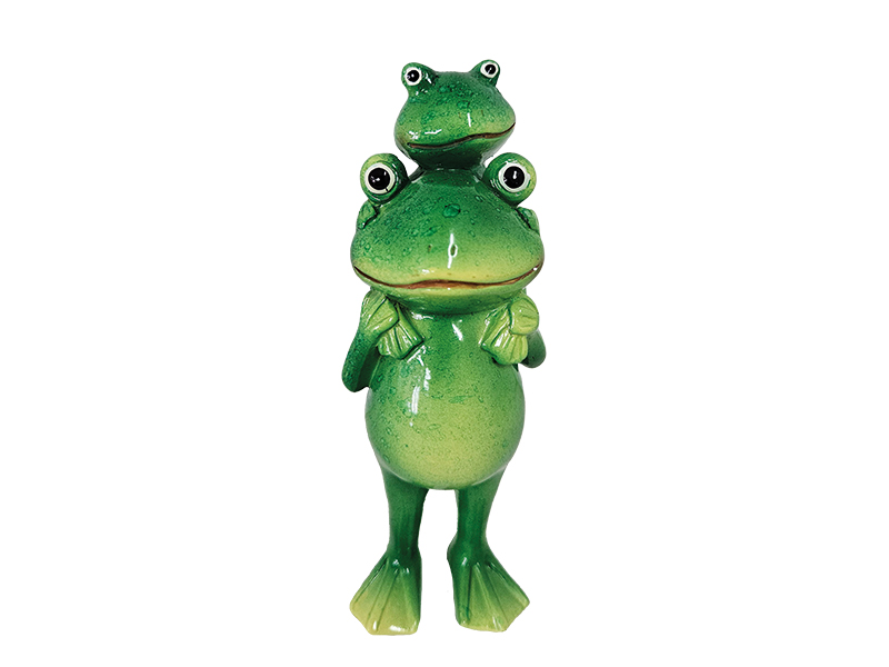 Frosch mit Kind aus Poly 5x4x15cm   
