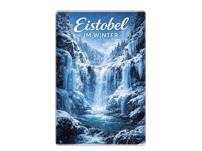 Souvenir Foto Magnet Eistobel aus Steingut 6x4,5cm