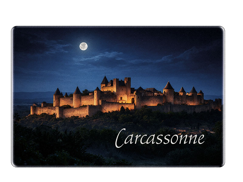 Souvenir Foto Magnet Carcassonne aus Steingut 6x4,5cm