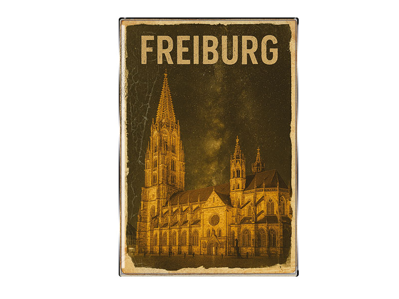 Souvenir Foto Magnet rechteckig Freiburg 8x5,5cm