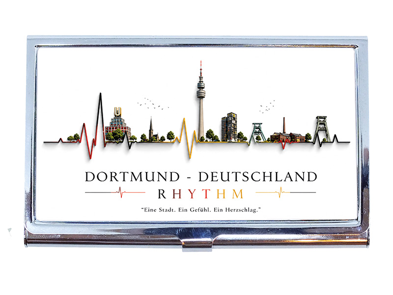 Souvenir Visitenkartenetui Dortmund aus Metall 9x6x0,8cm