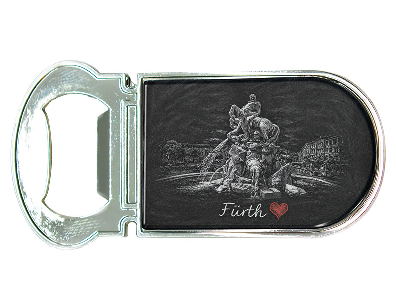 Souvenir metal magnet bottle opener Fürth 3x7cm