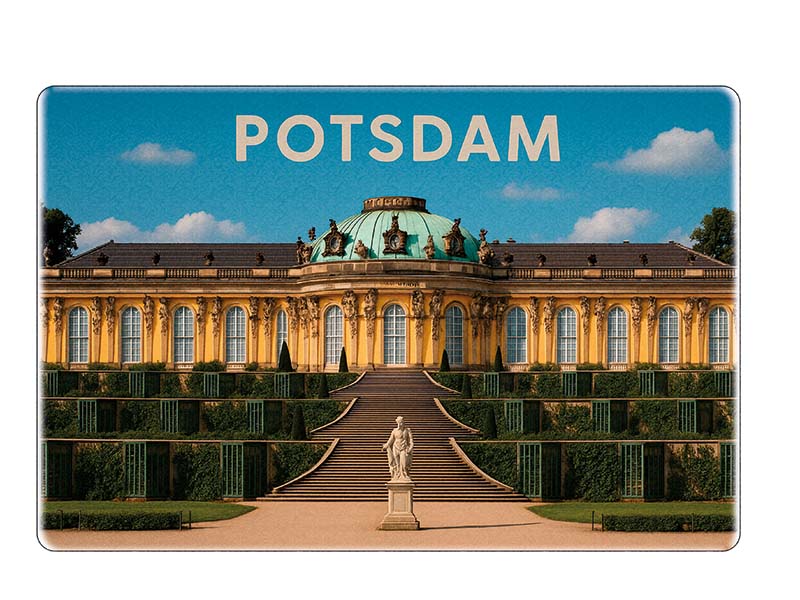 Souvenir Foto Magnet Steingut Potsdam 6x4,5cm