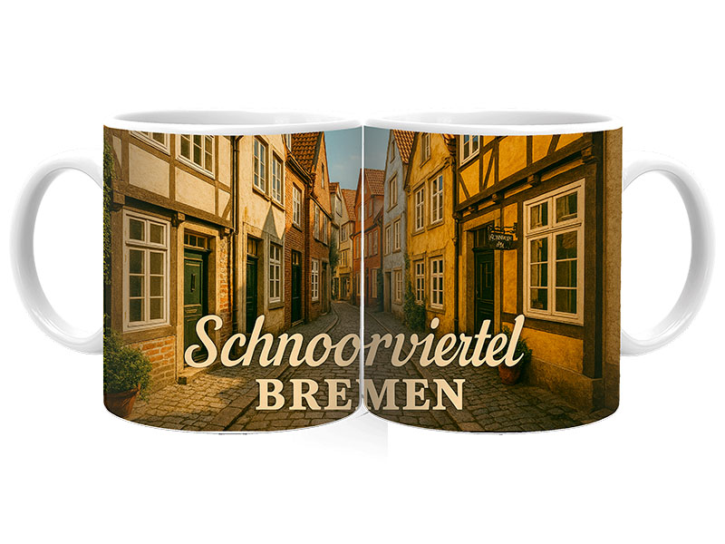 Souvenir Foto Keramik Tasse Bremen Ø8x9,5cm