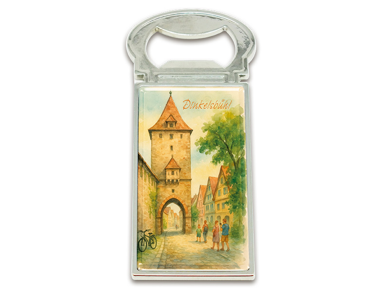 Souvenir Magnet Kapselheber aus Metall Dinkelsbühl 3x9cm