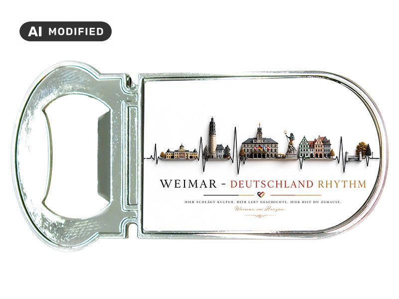 Souvenir Kapselheber Magnet Weimar aus Metall 3x7cm