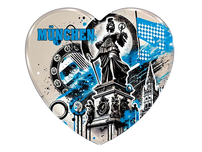 Souvenir Foto Magnet Herz München 6,5x6cm Souvenir Foto Magnet Herz München 6,5x6cm
