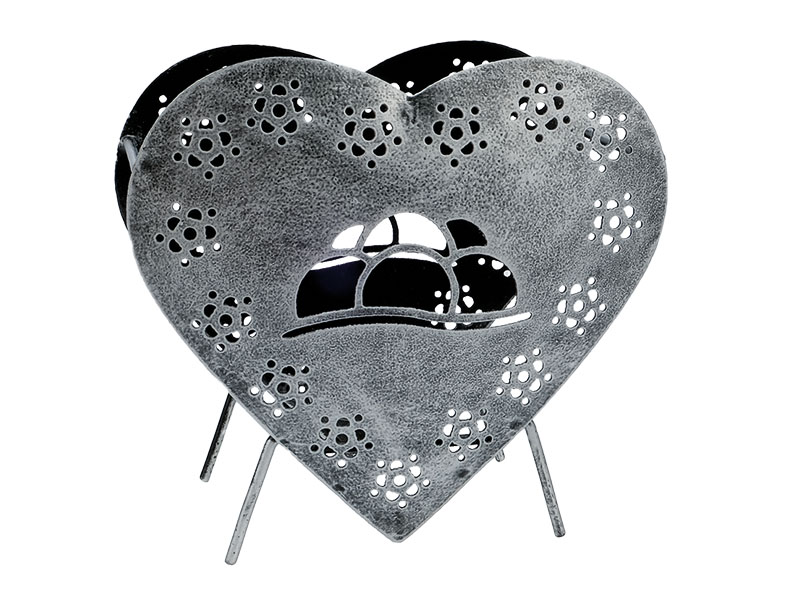 Teelichthalter aus Metall mit Bollenhut 15x7x14cm    Teelichthalter aus Metall mit Bollenhut 15x7x14cm