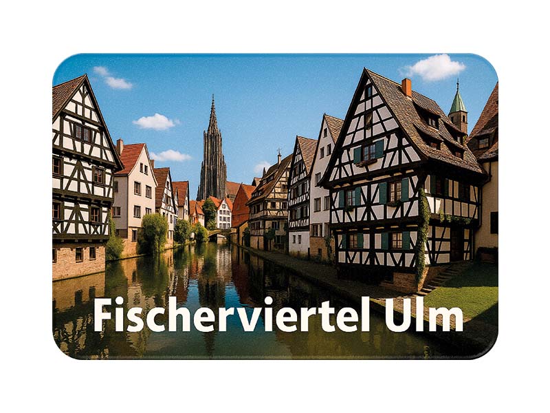 Souvenir Foto Kunststoff Magnet Ulm 8x5cm