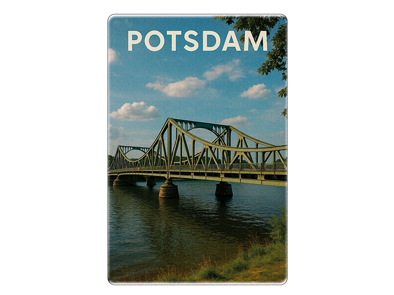 Souvenir Foto Magnet Steingut Potsdam 6x4,5cm