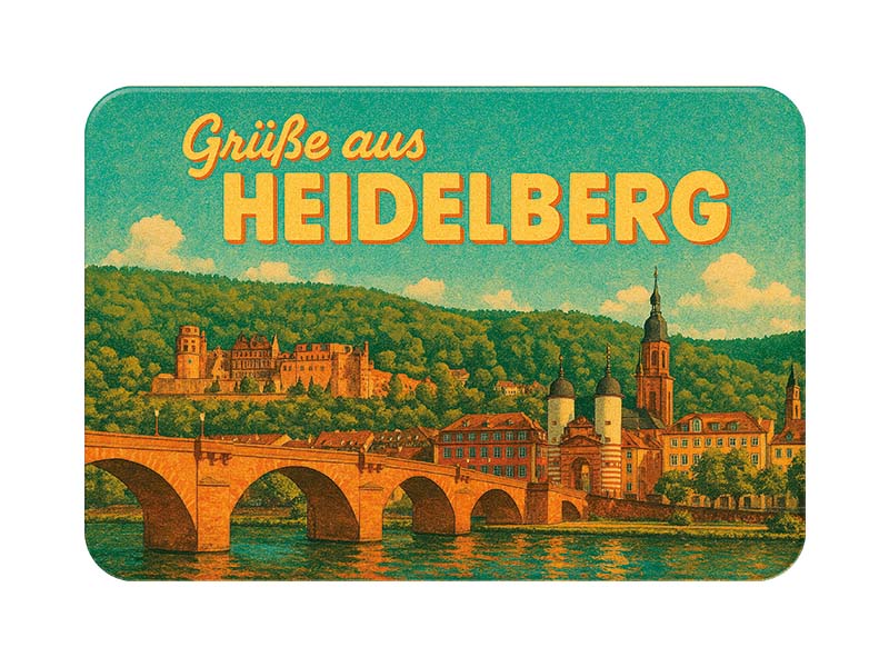Souvenir Foto Kunststoff Magnet Heidelberg 8x5cm