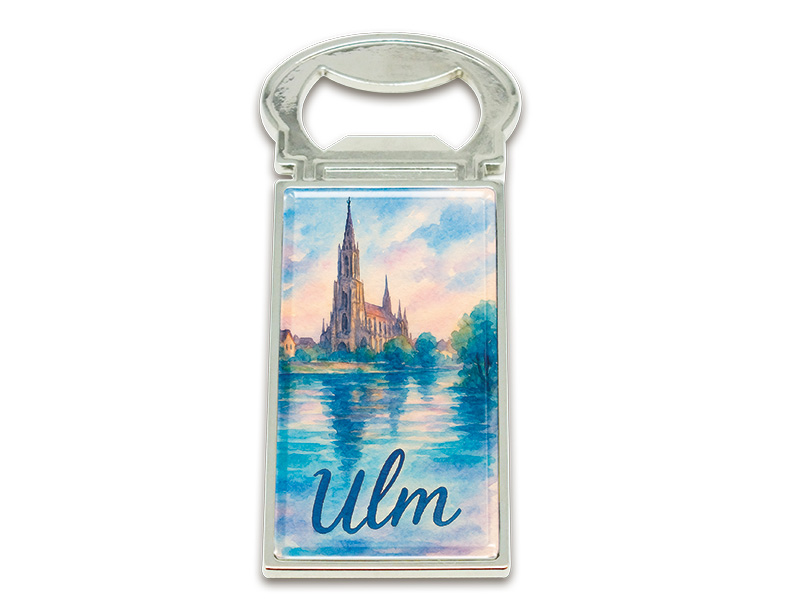 Souvenir Magnet Kapselheber aus Metall Ulm 3x9cm