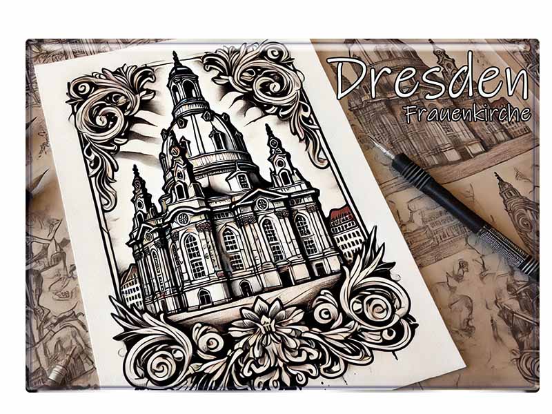 Souvenir Foto Magnet Dresden 9,5x6,5cm Souvenir Foto Magnet Dresden 9,5x6,5cm