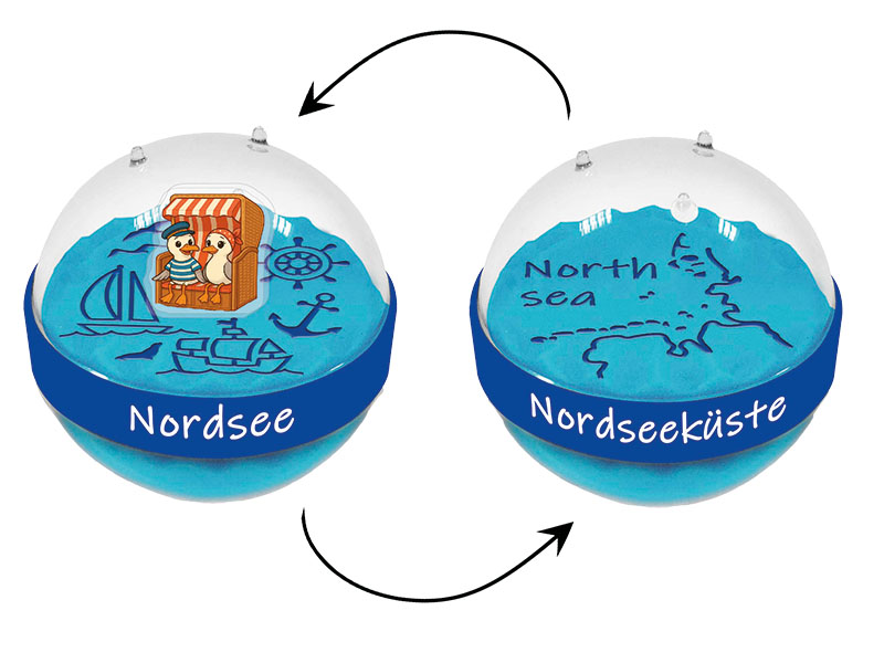 Magic sand globe North sea Ø7,5cm