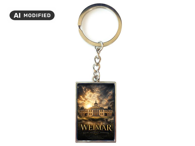 Souvenir Schlüsselanhänger Weimar aus Metall 10x3cm