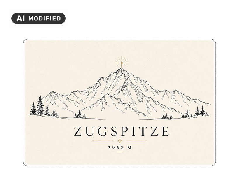 Souvenir Foto Magnet Zugspitze aus Steingut 6x4,5cm