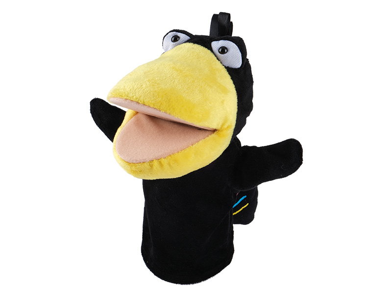 Handpuppe Rabe aus Plüsch, 29x16x24cm    Handpuppe Rabe aus Plüsch, 29x16x24cm
