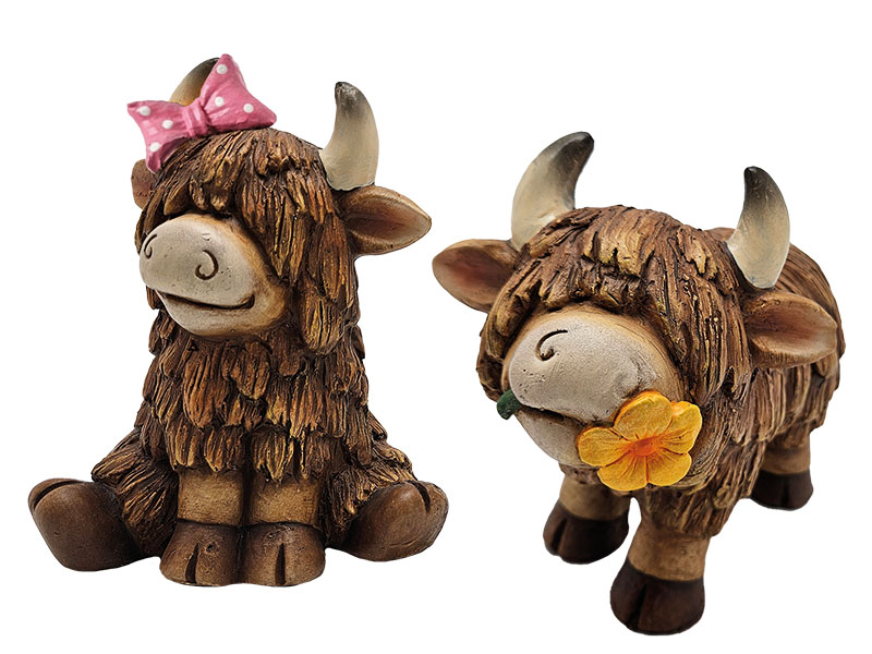 Hochlandrind aus Poly 20x10x16cm   