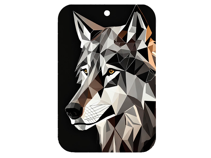 Lufterfrischer Wolf, 3 Düfte sort., 10x6,5cm   
