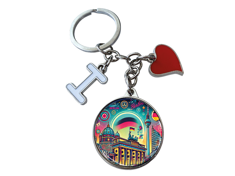 Souvenir Schlüsselanhänger aus Metall "I Love" Berlin 12x4cm    Souvenir Schlüsselanhänger aus Metall "I Love" Berlin 12x4cm