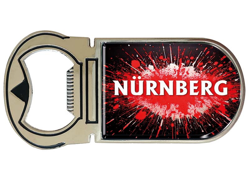 Souvenir Magnet Kapselheber aus Metall Nürnberg 4x9cm