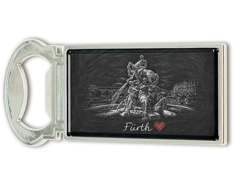 Souvenir metal magnet bottle opener Fürth 3x9cm