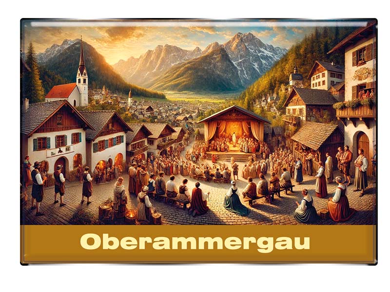 Souvenir Foto Magnet rechteckig Oberammergau 8x5,5cm Souvenir Foto Magnet rechteckig Oberammergau 8x5,5cm
