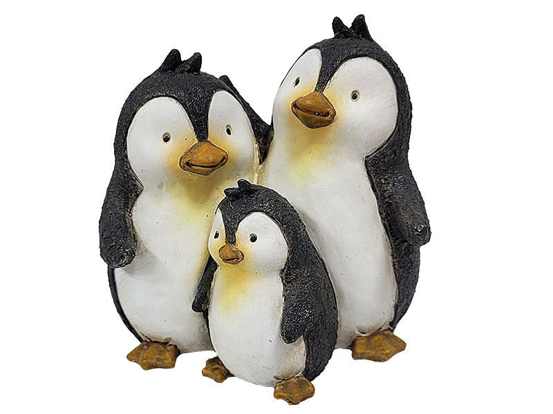 Pinguinfamilie aus Poly, 18x15x17,5cm   