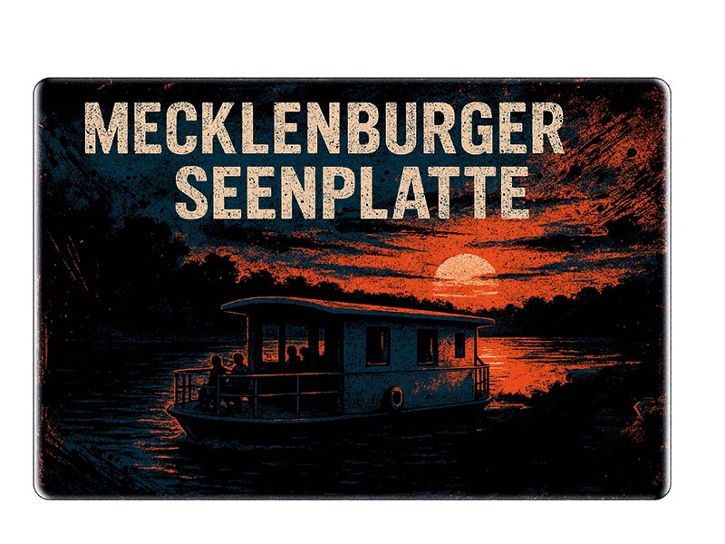 Souvenir Foto Magnet Steingut Seenplatte 6x4,5cm Souvenir Foto Magnet Steingut Seenplatte 6x4,5cm