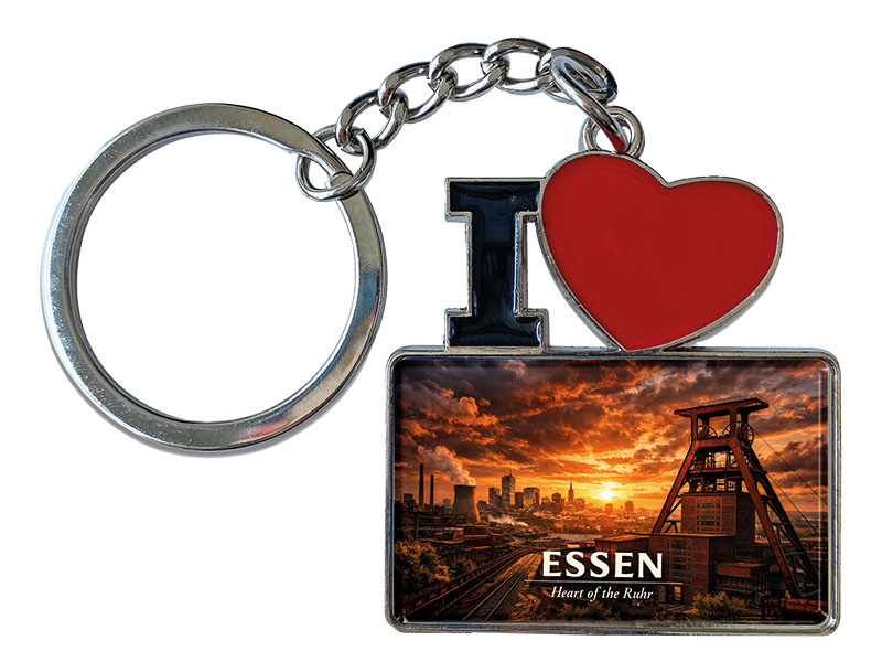 Souvenir Schlüsselanhänger Essen aus Metall 11x4cm