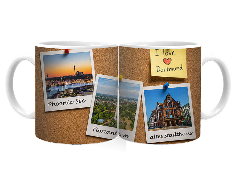 Souvenir Foto Tasse Dortmund aus Keramik Ø8x9,5cm