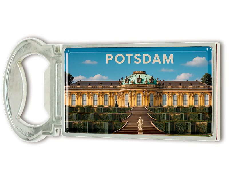 Souvenir Magnet Kapselheber aus Metall Potsdam 3x9cm